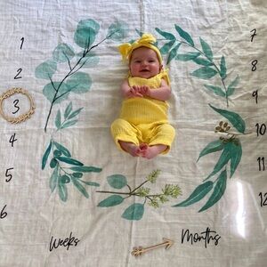 Miao Berry‎ Organic Cotton Milestone Blanket